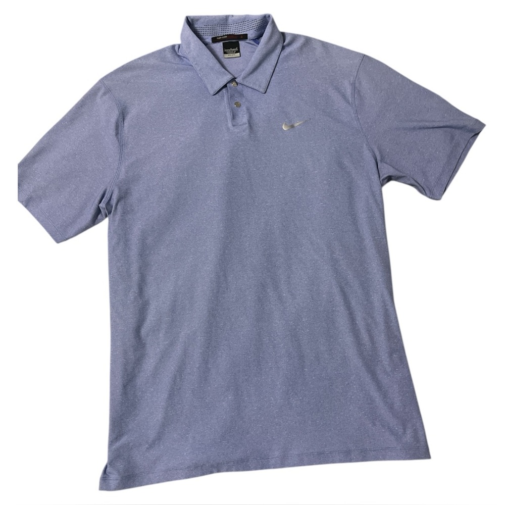 Nike Tiger Woods Collection Blue Polo Shirt men large modern fit